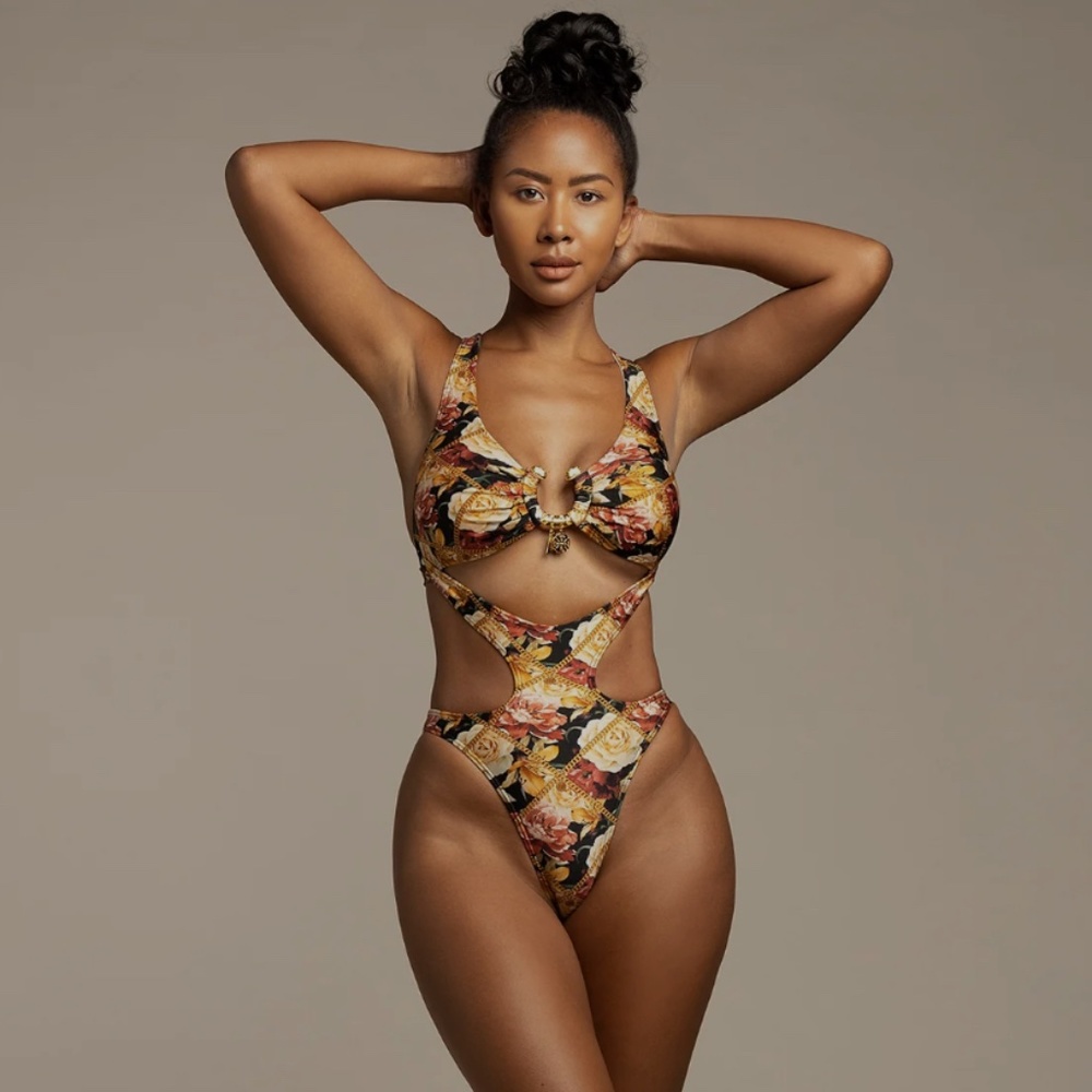 Asherah Swimwear MELIAN Floral One Piece - Large